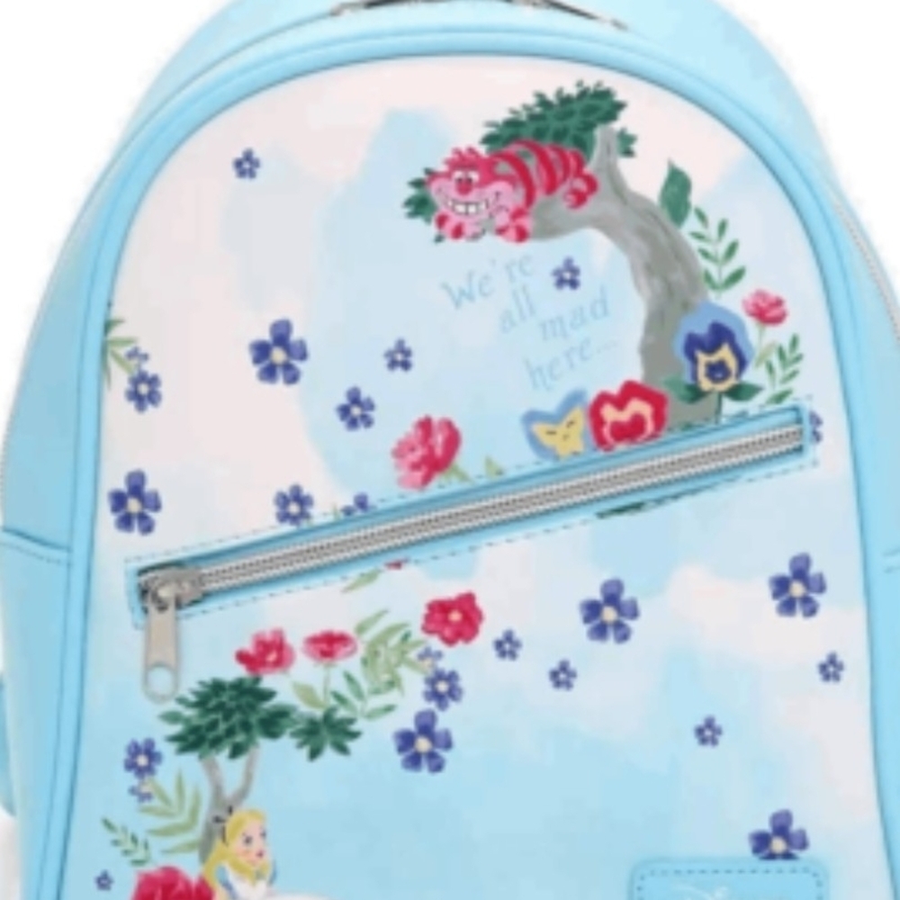 Loungefly Alice In Wonderland Blue Floral Kids Backpack